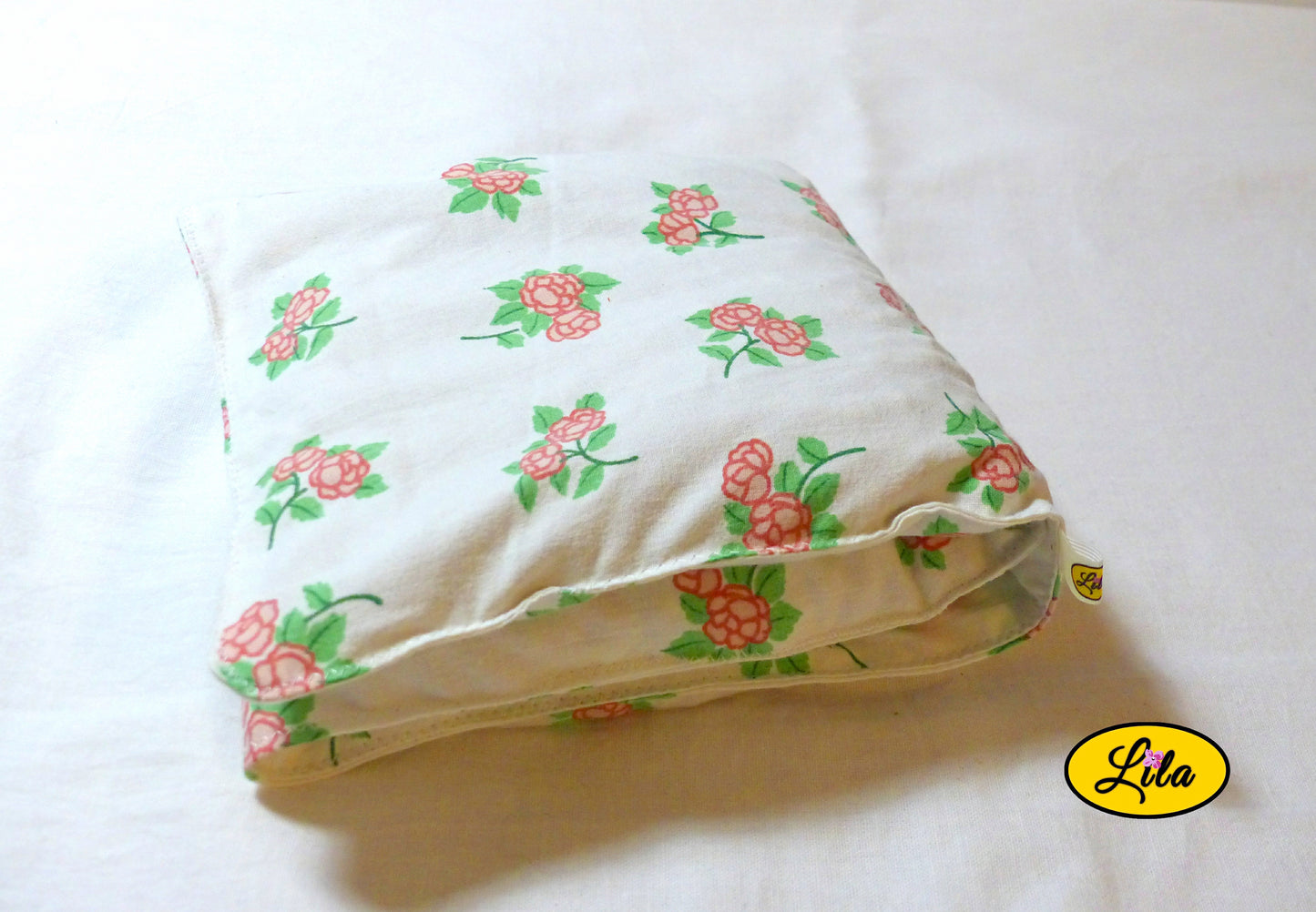 Bouillotte XL blanche fleurie