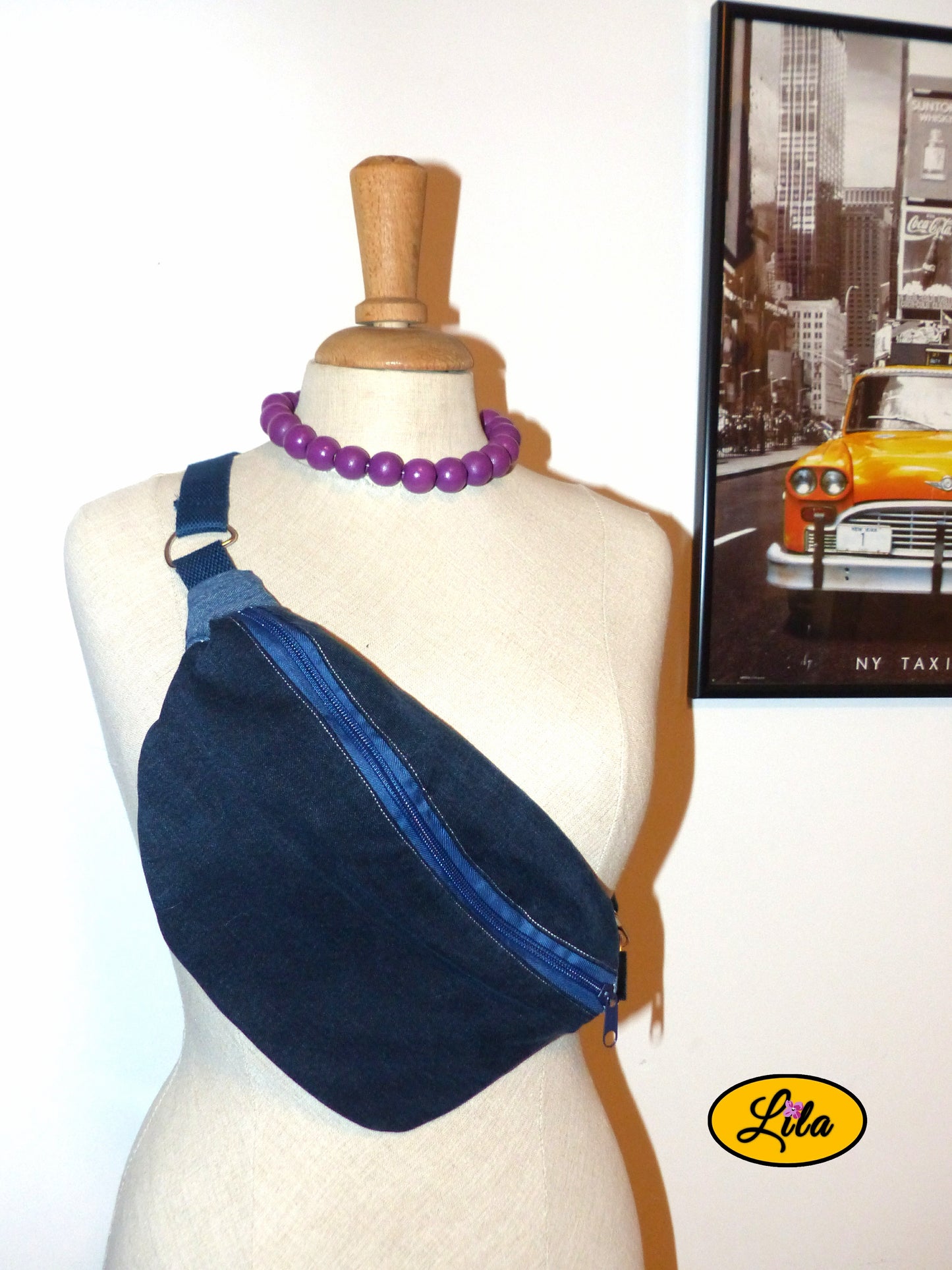 Sac banane en duo de jeans