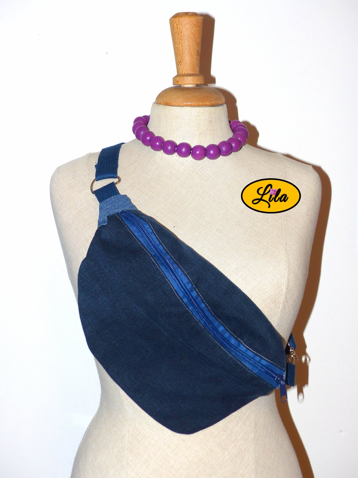 Sac banane en duo de jeans