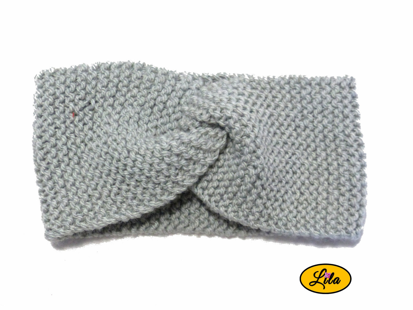 Bandeau en laine gris vue de face style hiver classique et intemporel