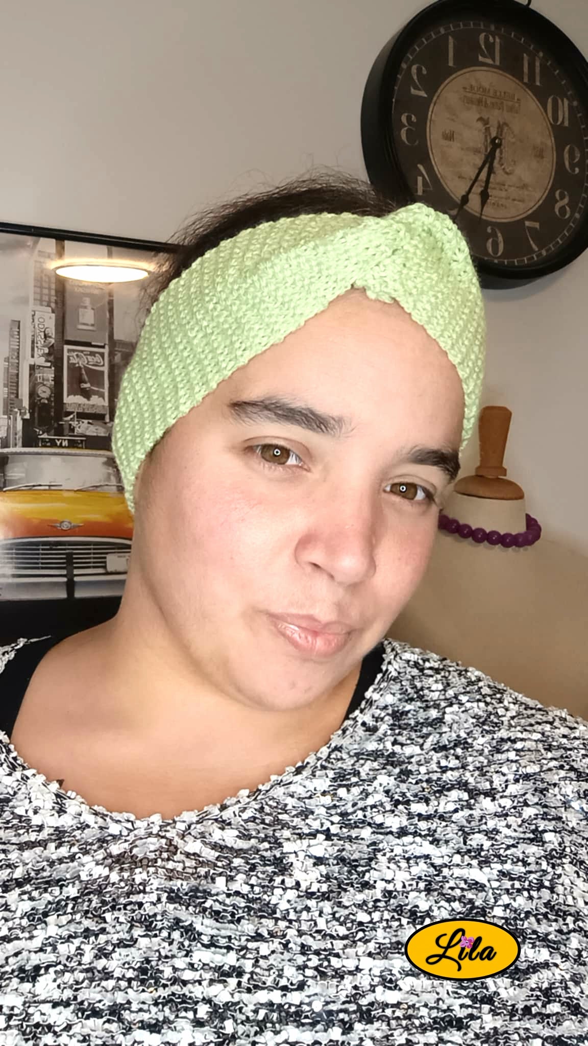 Bandeau vert clair à paillettes