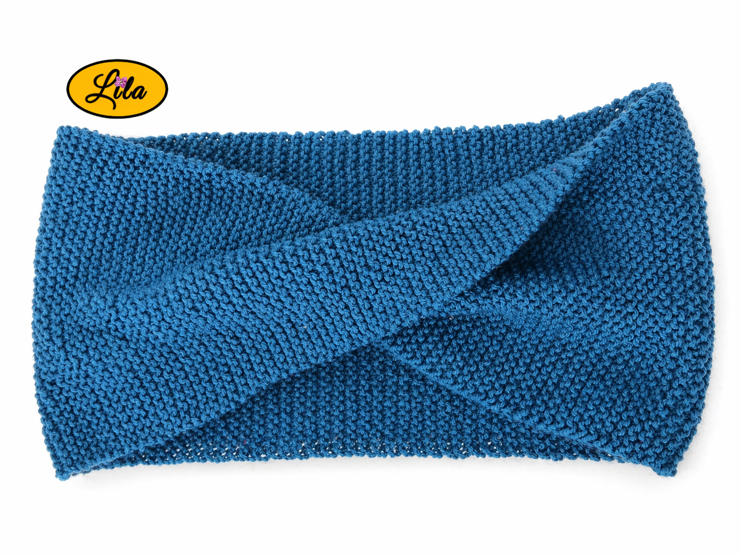 Snood en laine bleu turquoise sur fond blanc vue produit