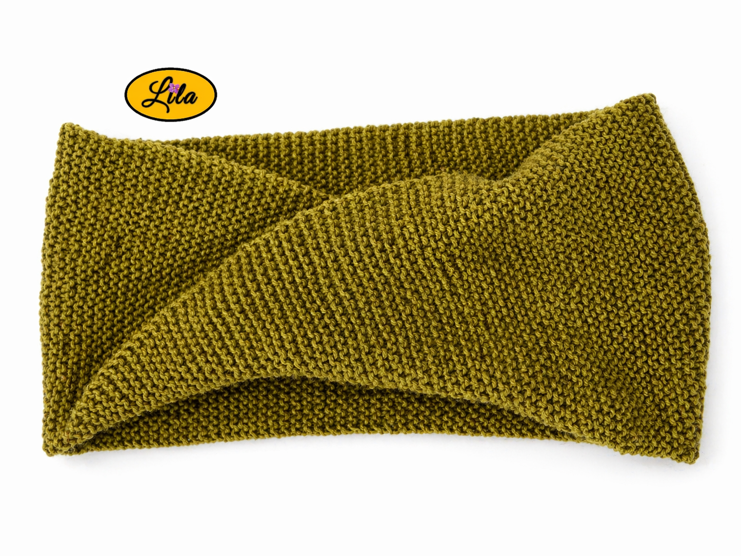 Snood en laine kaki sur fond blanc vue produit