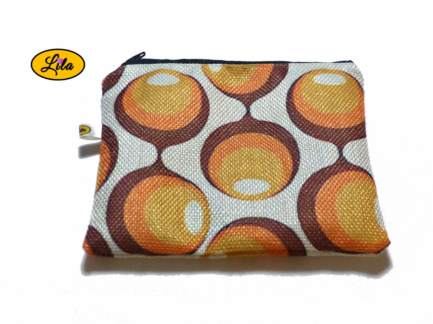 Trousse vintage orange vue de dos