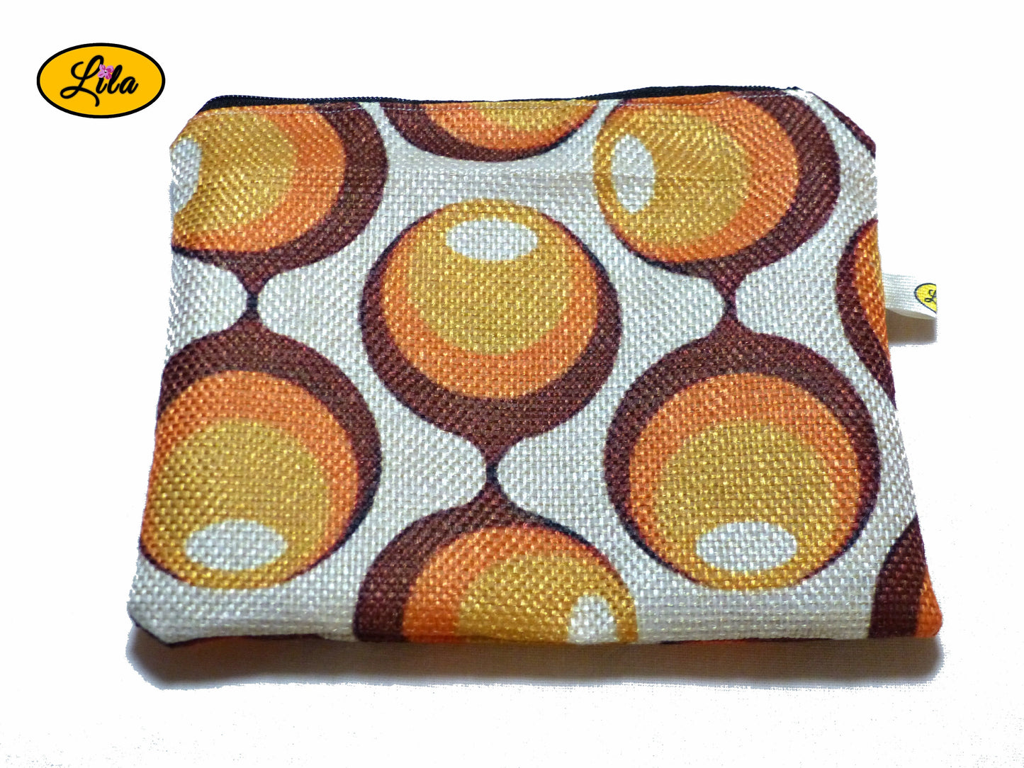 Trousse vintage orange vue de face style rétro