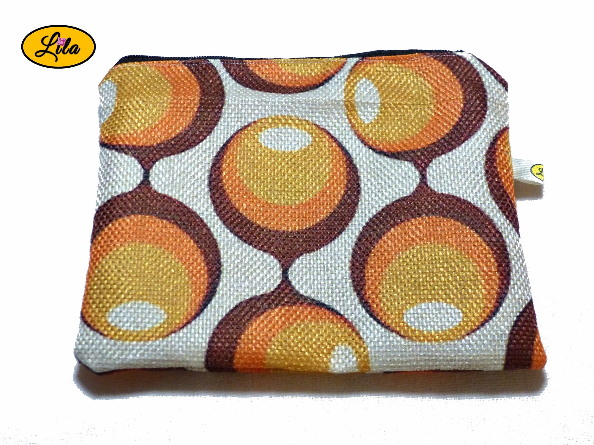 Trousse vintage orange vue de face style rétro